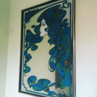 Vintage design art-deco L'oréal spiegel